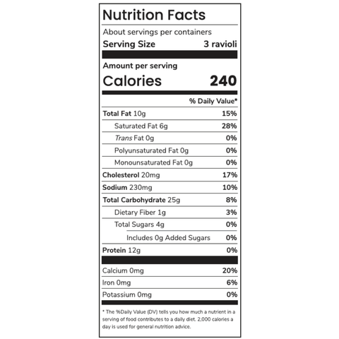 Jumbo Cheese Ravioli - 12 ct